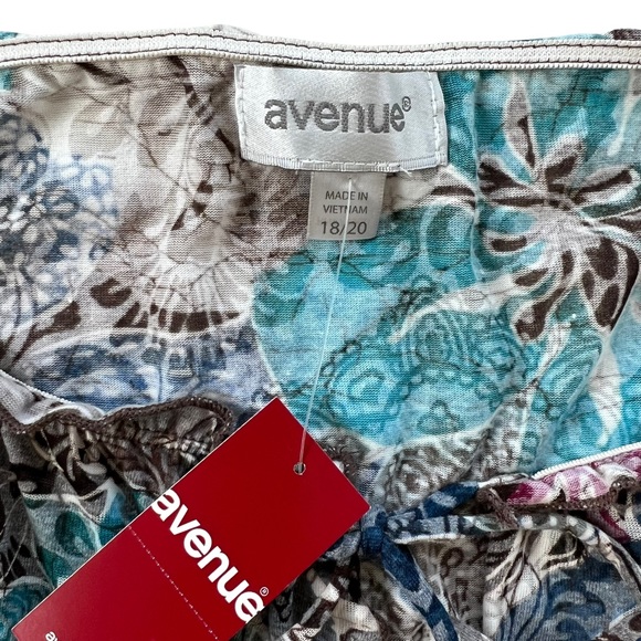 NWT Avenue Top Womens 18 Plus Sheer Floral Peasant Blouse Whimsical Fairy - Picture 6 of 10